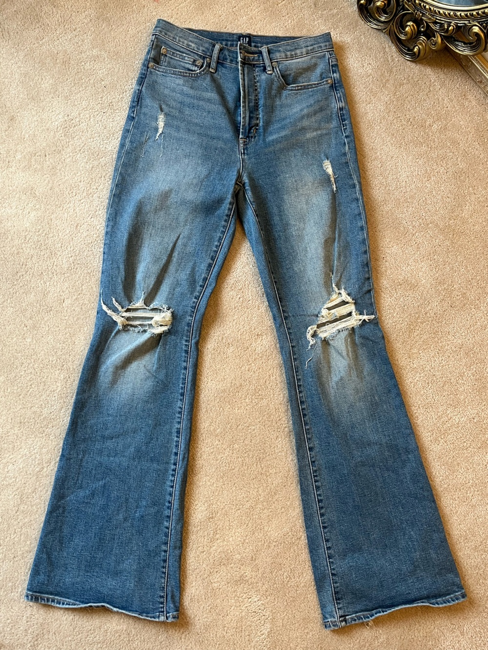 GAP Women's Ripped Flare Jeans